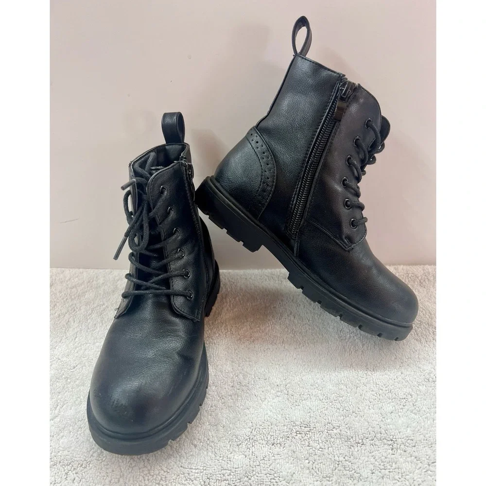 Dream‎ Pairs Kids Black Zip Up/Laced Boots Size 13